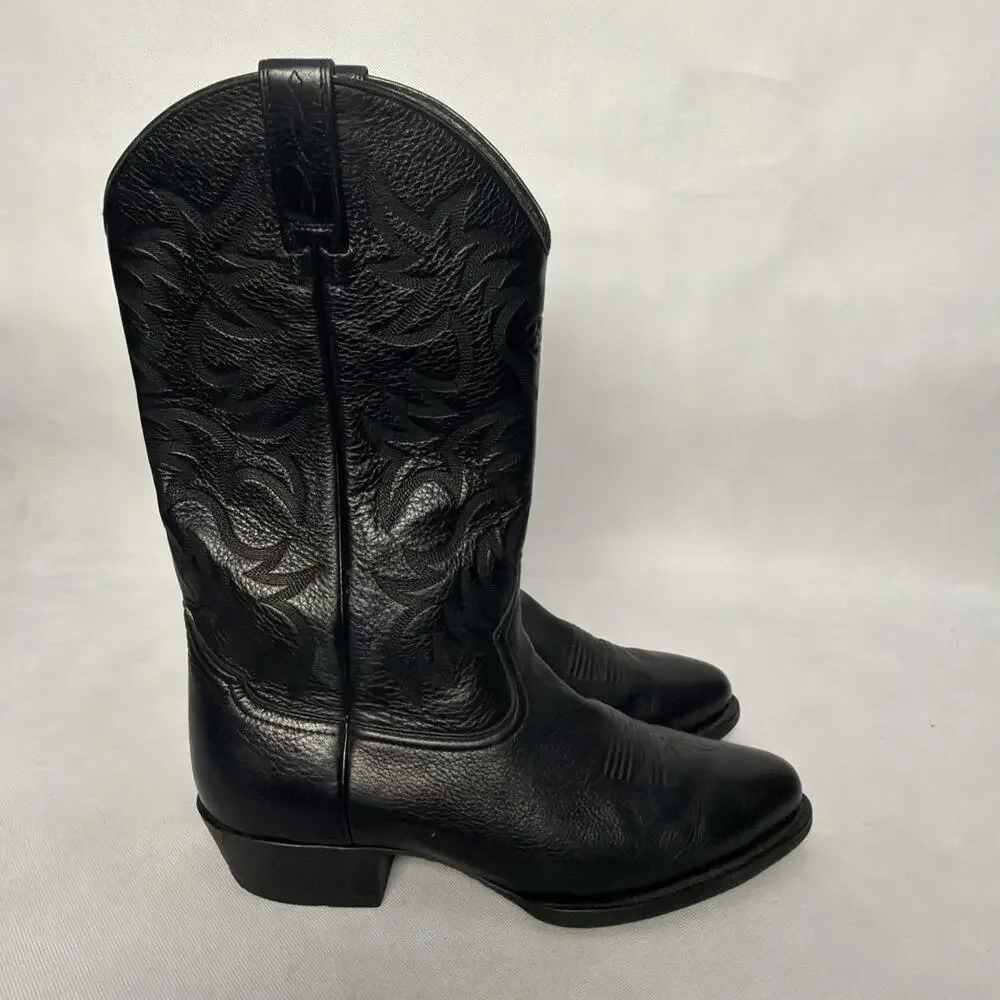 Ariat Heritage R Toe Black Leather Cowboy Boots Western 10002218 Mens 12EE